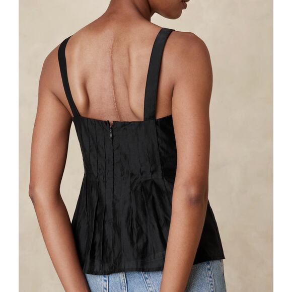 Banana Republic Factory Pleated Camisole Womens Size 12 Dark Cherry NWT - Picture 6 of 6